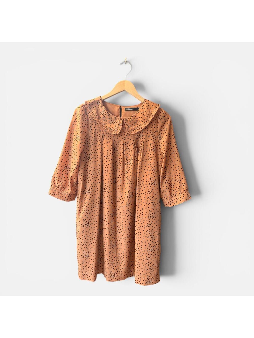 Dear Creatures Polka Dot Dress with Ruffle Collar